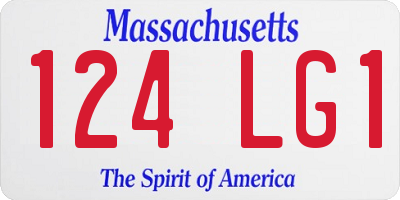 MA license plate 124LG1