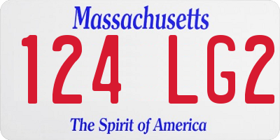 MA license plate 124LG2