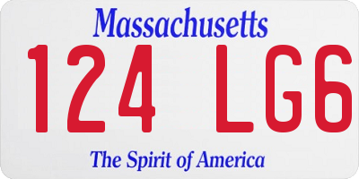 MA license plate 124LG6