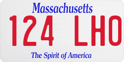 MA license plate 124LH0