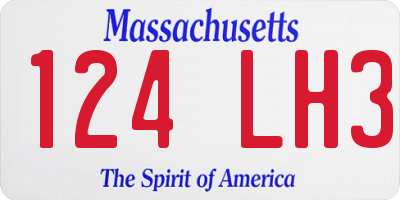 MA license plate 124LH3