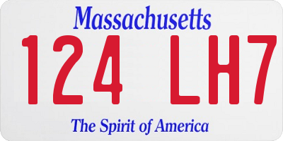 MA license plate 124LH7