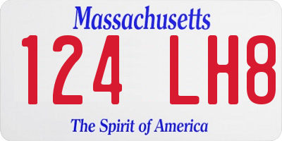 MA license plate 124LH8