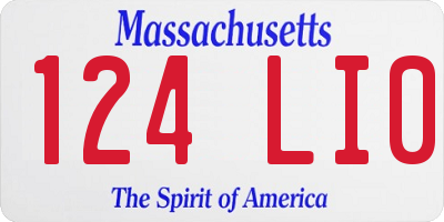 MA license plate 124LI0