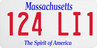 MA license plate 124LI1