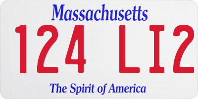 MA license plate 124LI2