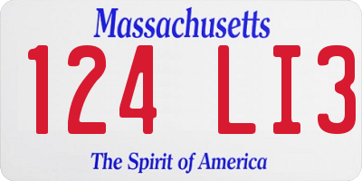 MA license plate 124LI3