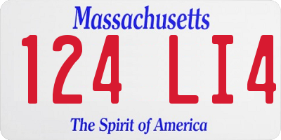 MA license plate 124LI4