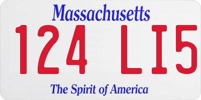 MA license plate 124LI5