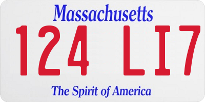 MA license plate 124LI7