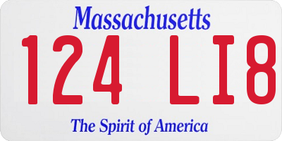 MA license plate 124LI8