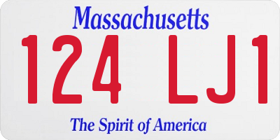 MA license plate 124LJ1
