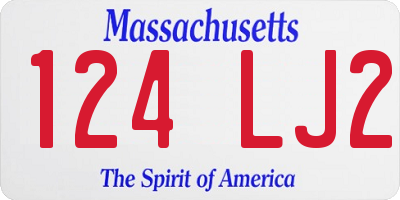 MA license plate 124LJ2