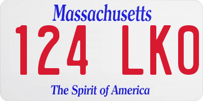 MA license plate 124LK0