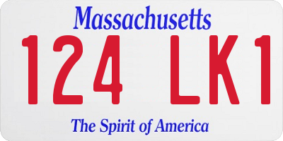 MA license plate 124LK1