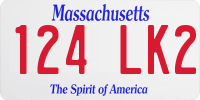 MA license plate 124LK2