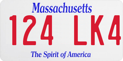 MA license plate 124LK4