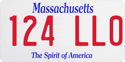 MA license plate 124LL0