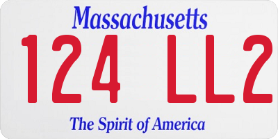 MA license plate 124LL2