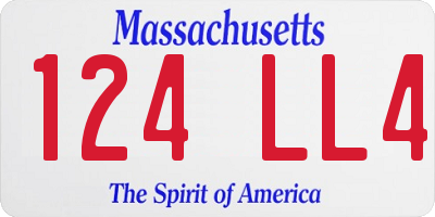 MA license plate 124LL4