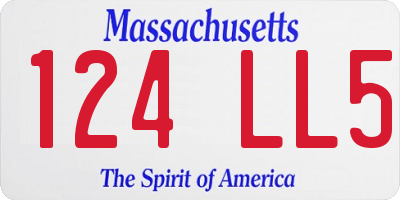 MA license plate 124LL5
