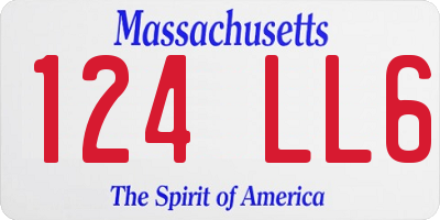 MA license plate 124LL6