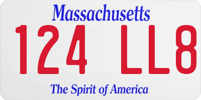 MA license plate 124LL8