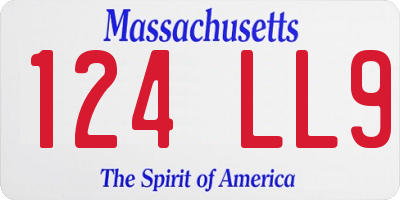 MA license plate 124LL9