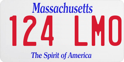 MA license plate 124LM0
