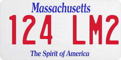 MA license plate 124LM2