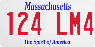 MA license plate 124LM4