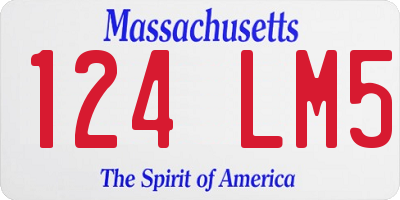 MA license plate 124LM5