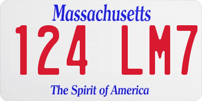 MA license plate 124LM7