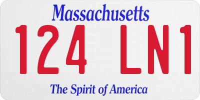 MA license plate 124LN1