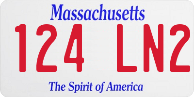 MA license plate 124LN2