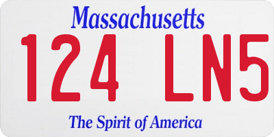 MA license plate 124LN5