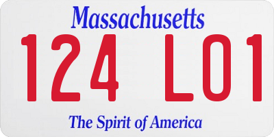 MA license plate 124LO1