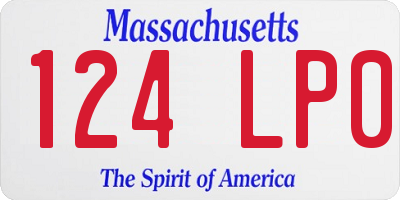 MA license plate 124LP0