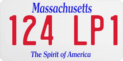 MA license plate 124LP1