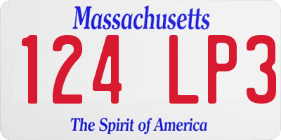 MA license plate 124LP3