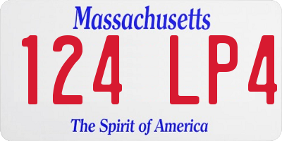 MA license plate 124LP4