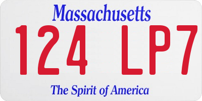 MA license plate 124LP7