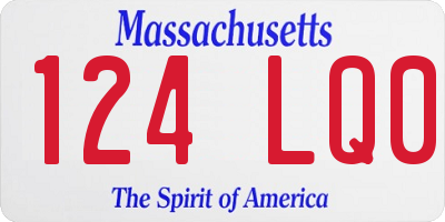 MA license plate 124LQ0