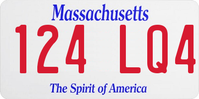 MA license plate 124LQ4