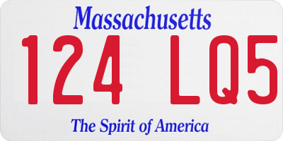 MA license plate 124LQ5