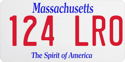 MA license plate 124LR0