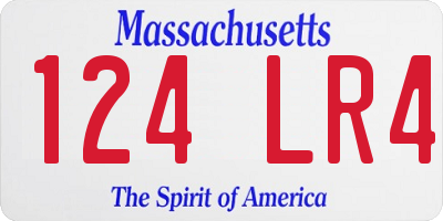 MA license plate 124LR4