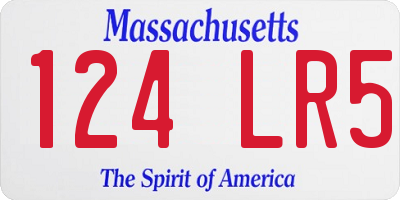 MA license plate 124LR5