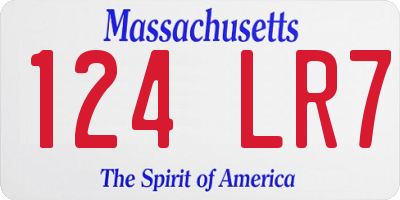 MA license plate 124LR7