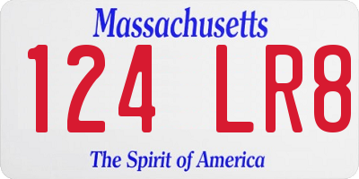 MA license plate 124LR8